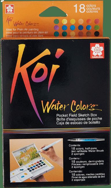 Mlarset Sakura Koi Water Colors - 18 pennor + pensel
