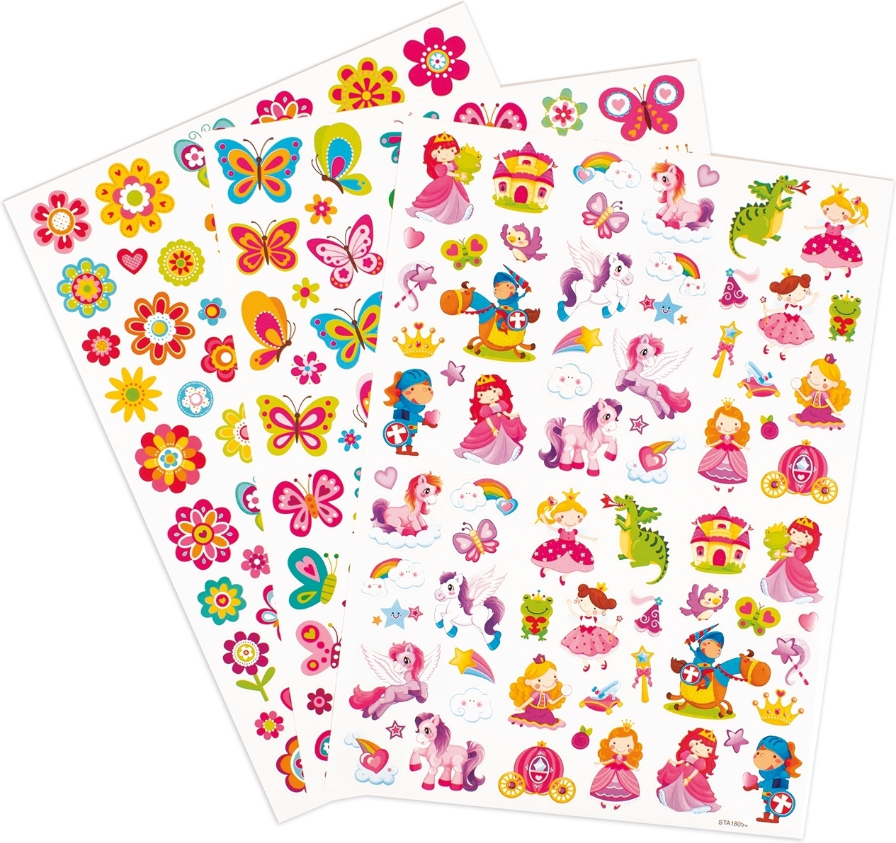 Klistremerker eventyr - sommerfugler og blomster - 221 stk Klistremerker eventyr - sommerfugler og blomster - 221 stk