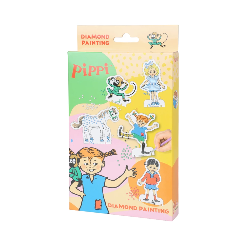 Diamond painting Pippi L�ngstrump - 5 motiv med strassp�rlor
