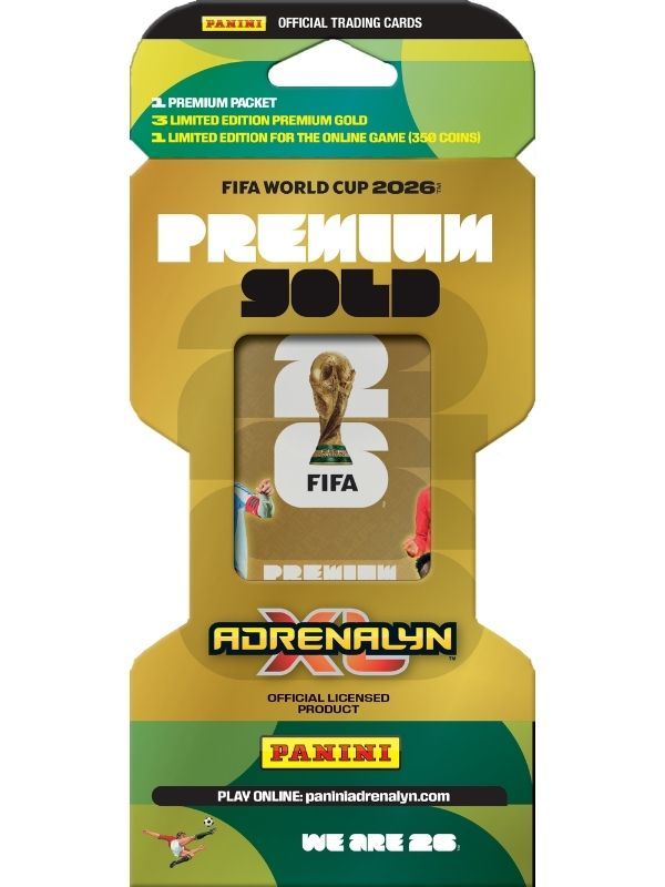 Samlarkort FIFA World Cup 2026 Adrenalyn XL premium gold booster