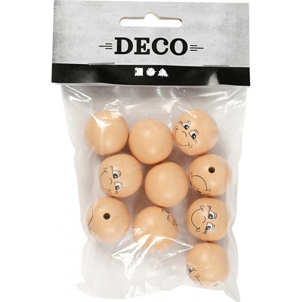 Träansikten - Ø22 mm - ivory - 10 st Träansikten - Ø22 mm - ivory - 10 st