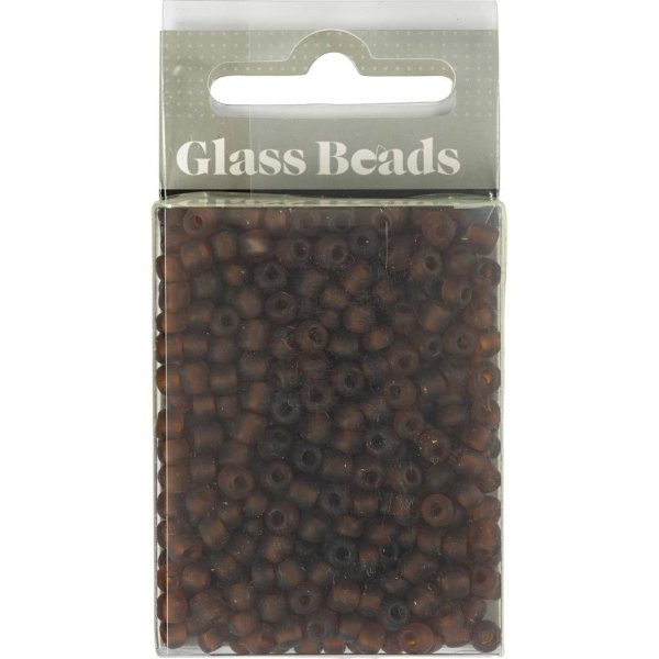 Rocaillepärlor 4 mm Matt Frozen Brun 25 g Rocaillepärlor 4 mm Matt Frozen Brun 25 g