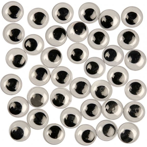 Rörliga Ögon - ej självhäftande - Ø12 mm - 1000 st Rörliga Ögon - ej självhäftande - Ø12 mm - 1000 st
