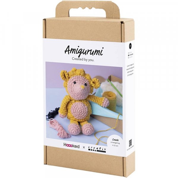 DIY-s�t amigurumi pindsvin lyser�d og varm gul - 1 pakke.