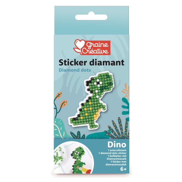 Diamond mosaic-kit med dinosaurie, 10 cm Diamond mosaic-kit med dinosaurie, 10 cm