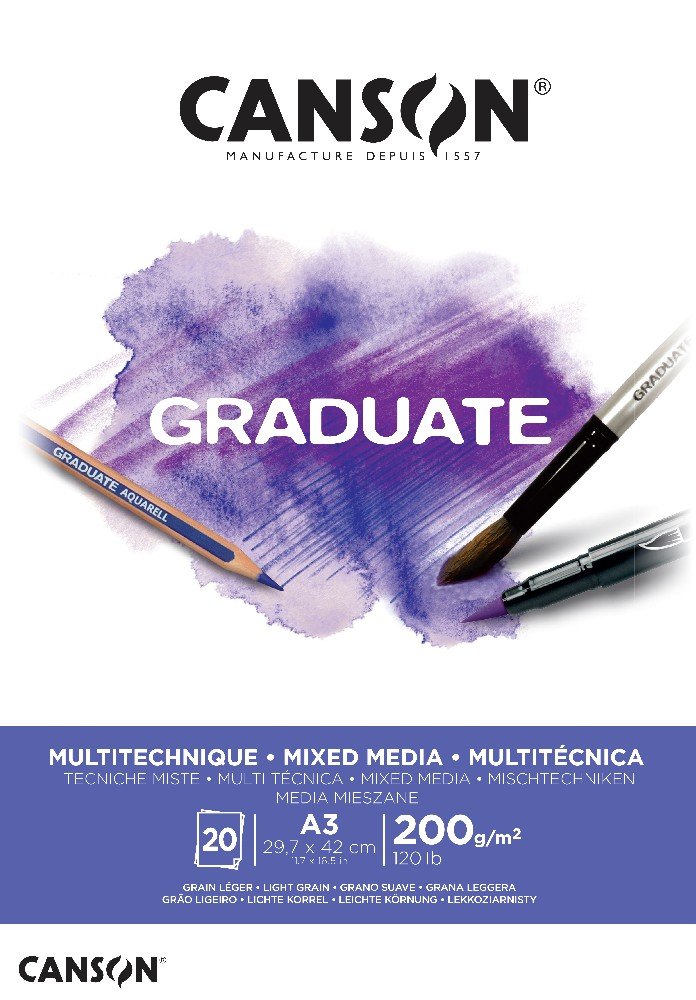 Graduate Mixedmedia blok 200 g 20 ark - A3 - Øvrige papirer, Blok