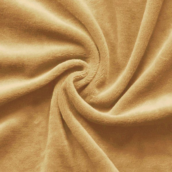 Nicki Velour Bomuldsstof Kamel - 145 cm - Velour stof, Bomuldsstof, Stof