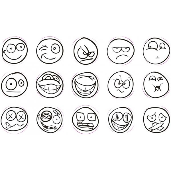 Deco Art Stämpelset - smiley - 15 st Deco Art Stämpelset - smiley - 15 st