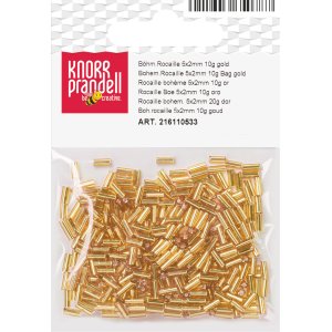Bohemiska rocaillep�rlor 5 x 2 mm, 10 g, guld