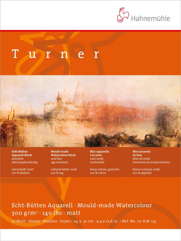 Akvarelblok Hahnemühle Wturner 300 g Mat - 30x40cm - Akvarelpapir, Blok