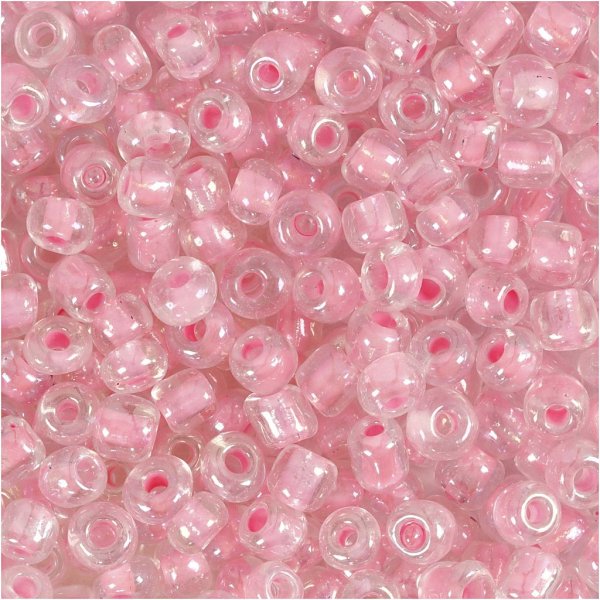 Rocaillepärlor 4 mm Rosa kärna 25 g Rocaillepärlor 4 mm Rosa kärna 25 g