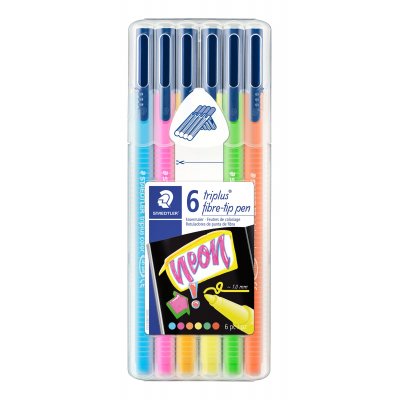 Fiberspisspenner Triplus Color Neon - 6 penner