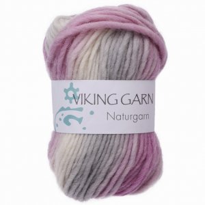 Viking garn Naturgarn 50 g Multi rosa/hvit/gr (677)
