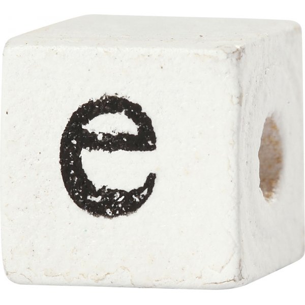 Bokstavspärlor - vit - 8x8 mm - 96 st Bokstavspärlor - vit - 8x8 mm - 96 st