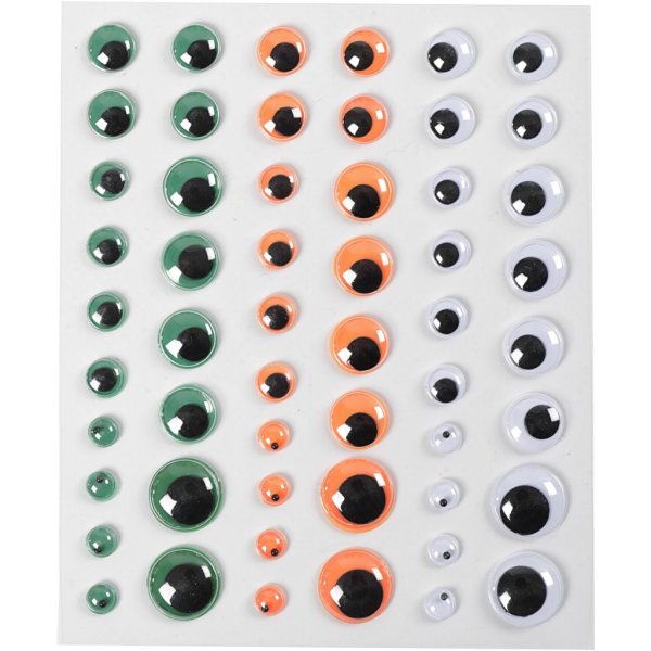 Selvklebende rulle�yne fargede 6-15 mm 54 stk