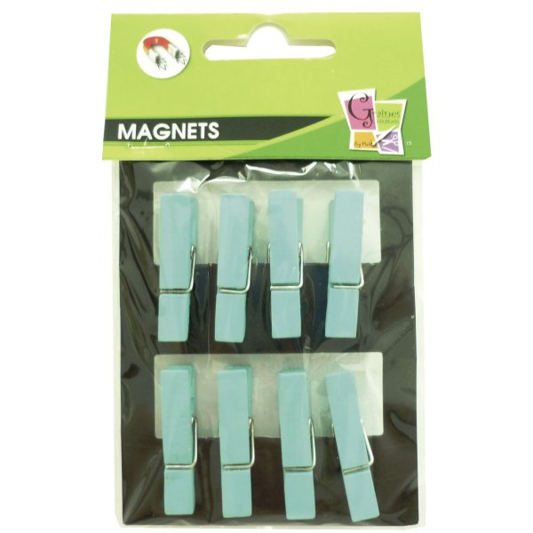 8 magnetiska klädnypor turkos 3,5 cm 8 magnetiska klädnypor turkos 3,5 cm