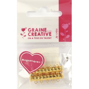 Magnetlås 2-pack, 5 rader, guldfärg, 29 mm Magnetlås 2-pack, 5 rader, guldfärg, 29 mm
