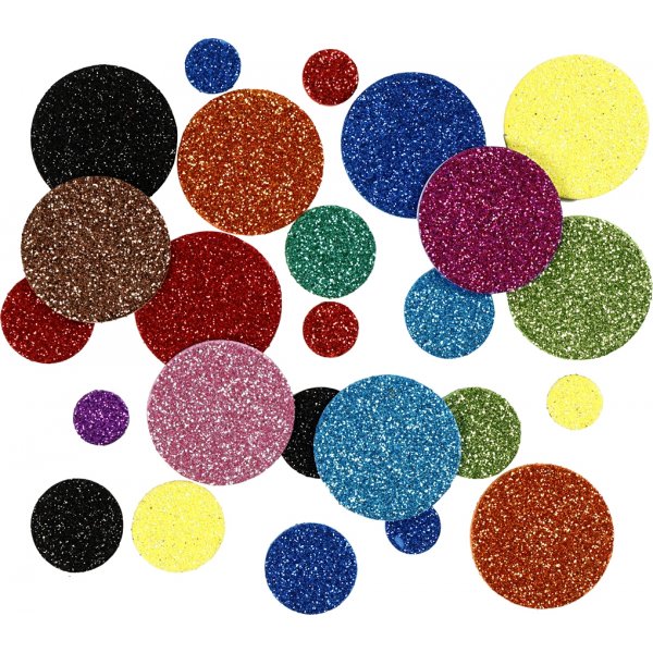 Dekorgummicirklar - mixade glitterfärger - 150 st Dekorgummicirklar - mixade glitterfärger - 150 st
