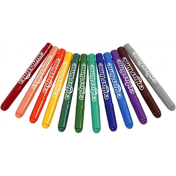 Colortime-pennor - kompletterande färger - 5 mm - 12 st Colortime-pennor - kompletterande färger - 5 mm - 12 st