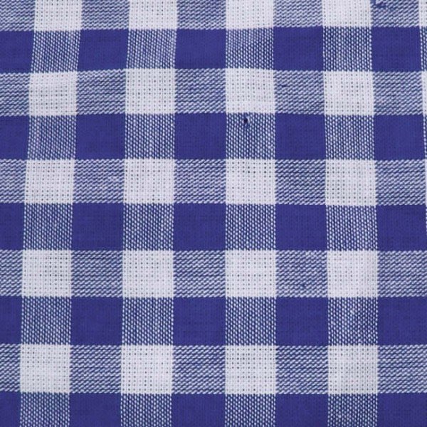 Bomullstyg Gingham Medium rutor - Blå-Vit - 140 cm - Rutigt bomullstyg, Bomullstyg, Tyger