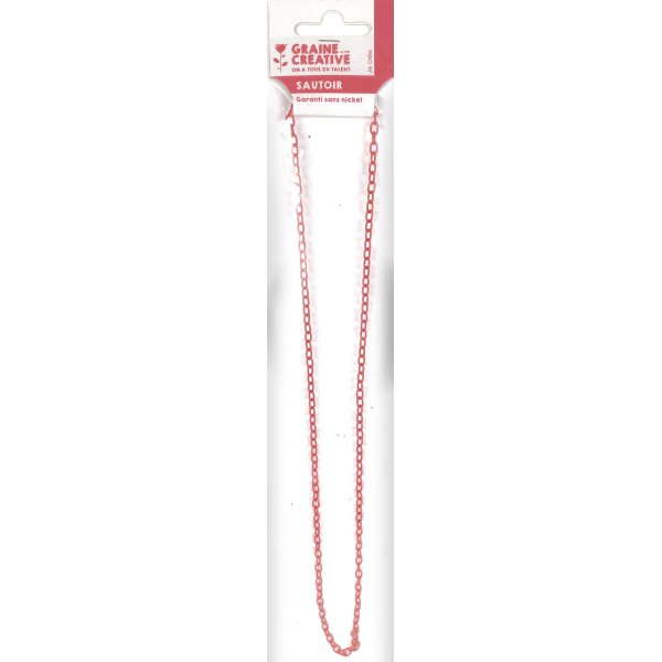 Halsband med stora rosa länkar 4 mm, 64 cm Halsband med stora rosa länkar 4 mm, 64 cm