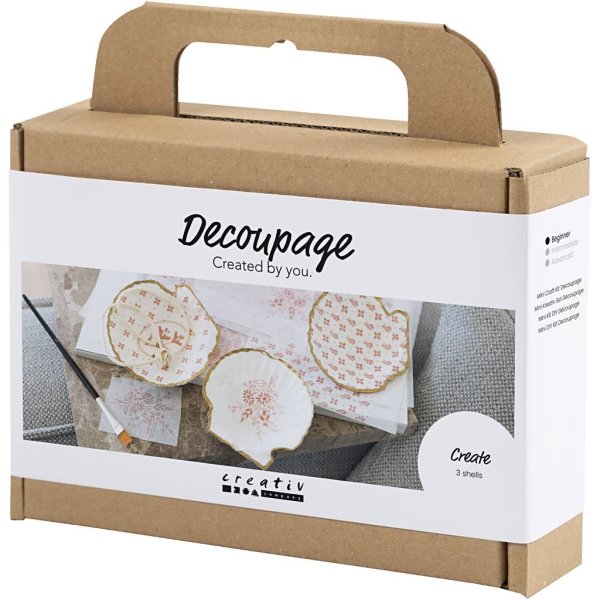 Mini DIY-sett Decoupage Blåskjell Myk rosa Mini DIY-sett Decoupage Blåskjell Myk rosa