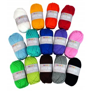 Akrylgarn mixade f�rger 14 x 50 g