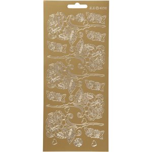 Klisterm�rker roser 10x23 cm Guld - 1 ark