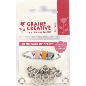 Set med 10 pärlringar i silverfärg, Ø8 mm Set med 10 pärlringar i silverfärg, Ø8 mm