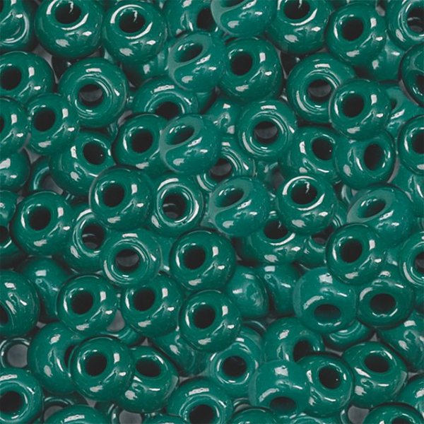 Glasp�rlor bohemiska rocaille 5 mm, 35 g, gr�n