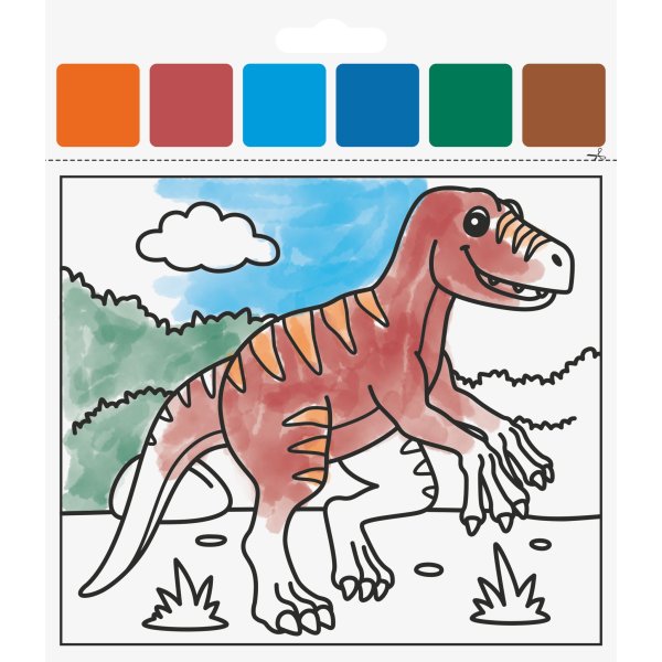 Vattenf�rgsset med dinosauriemotiv