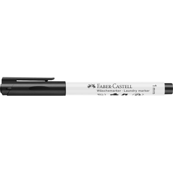 Tekstil markeringspen - Faber-Castell - Vaskesort - Rund spids Tekstil markeringspen - Faber-Castell - Vaskesort - Rund spids