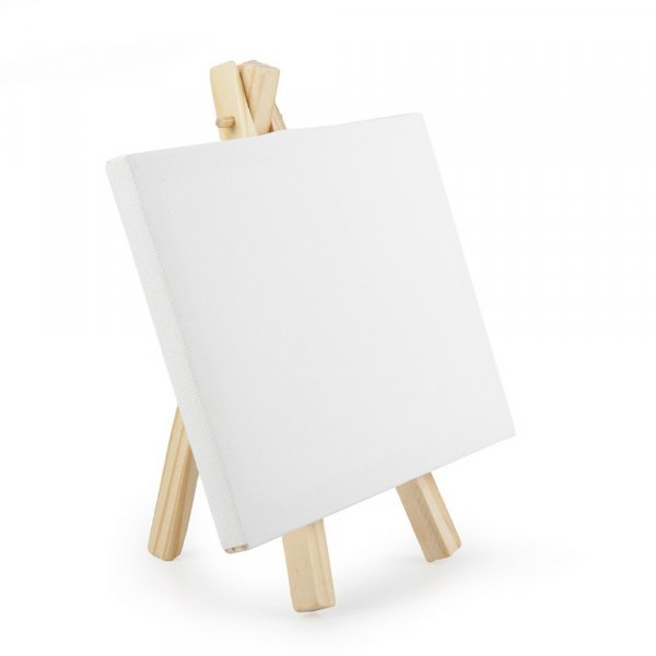 Canvas med stativ Naturvit - 16x15 cm