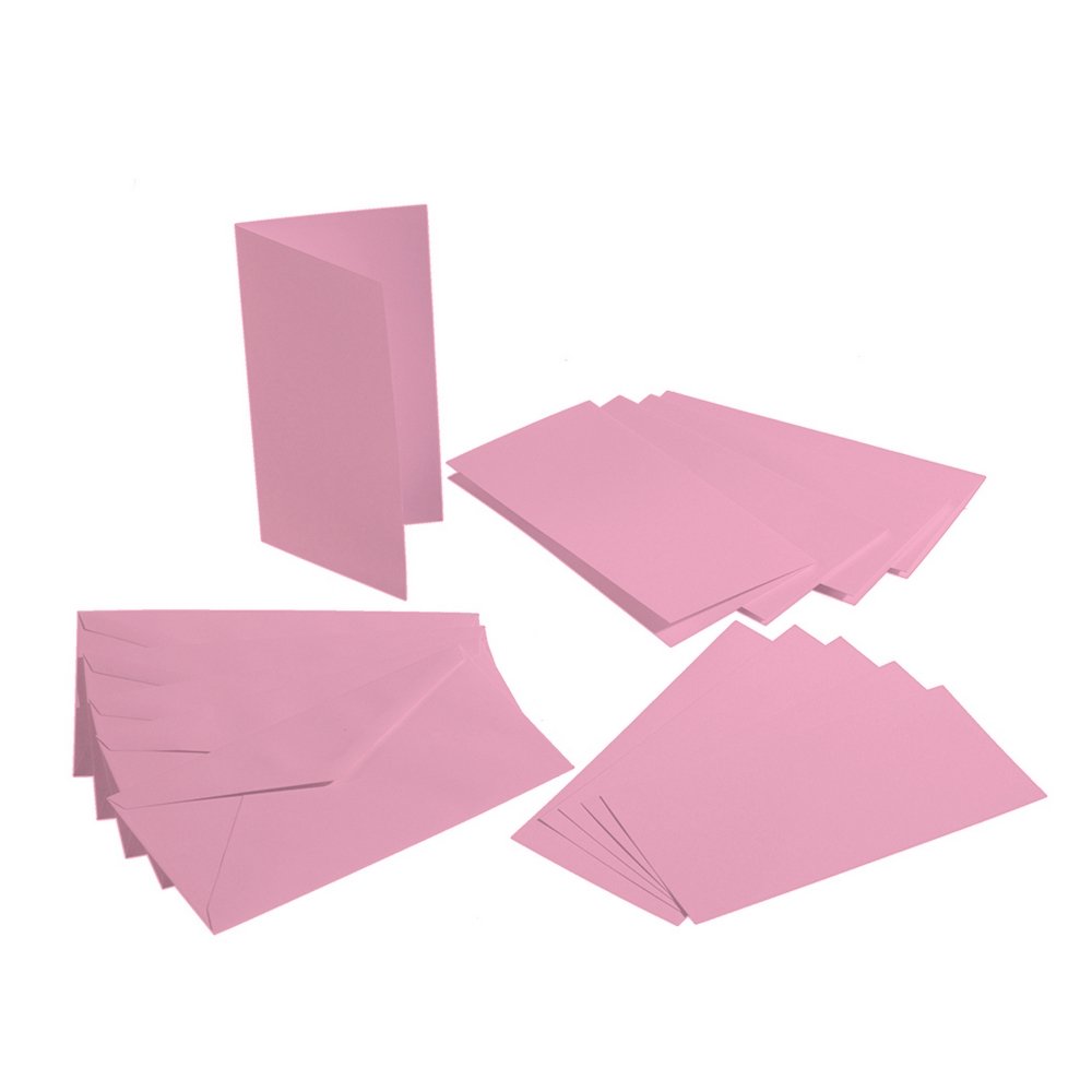 Dobbeltkort 220g 10,5x21 cm - Lys rosa - Kort øvrige, Kort, Kort & konvolutter, Scrapbooking, Håndverk