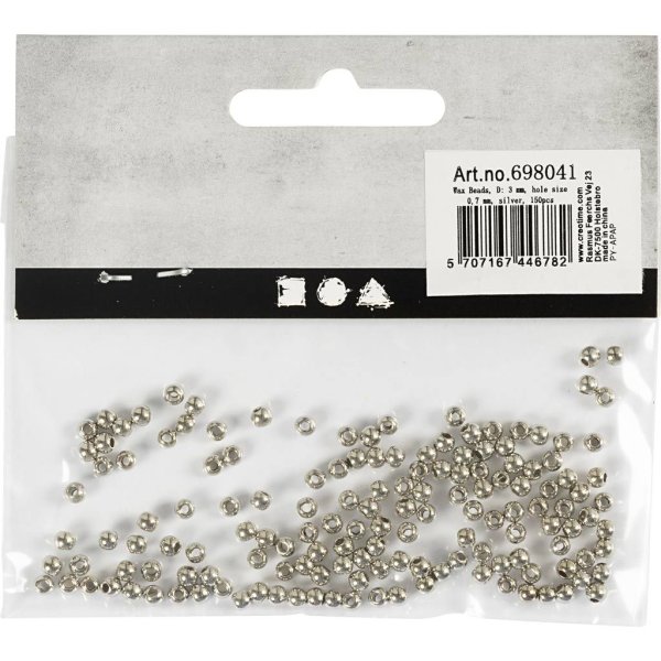 Vaxpärlor 3 mm Silver 150 st Vaxpärlor 3 mm Silver 150 st