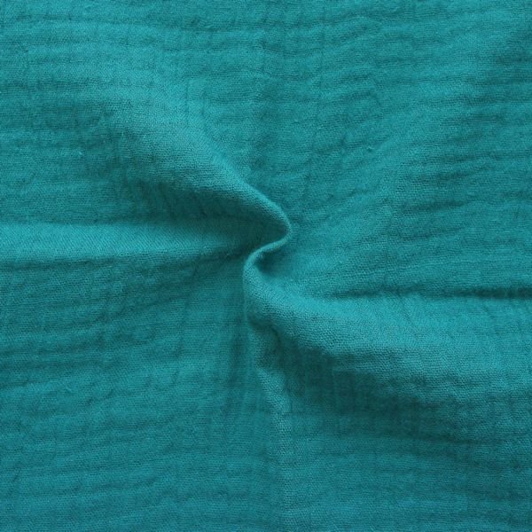 Bomullsmuslin Double Gauze – 130 cm - Petrol - Enfärgat bomullstyg, Bomullstyg, Tyger