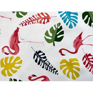 Vaxduk flamingo m�nster 140 cm