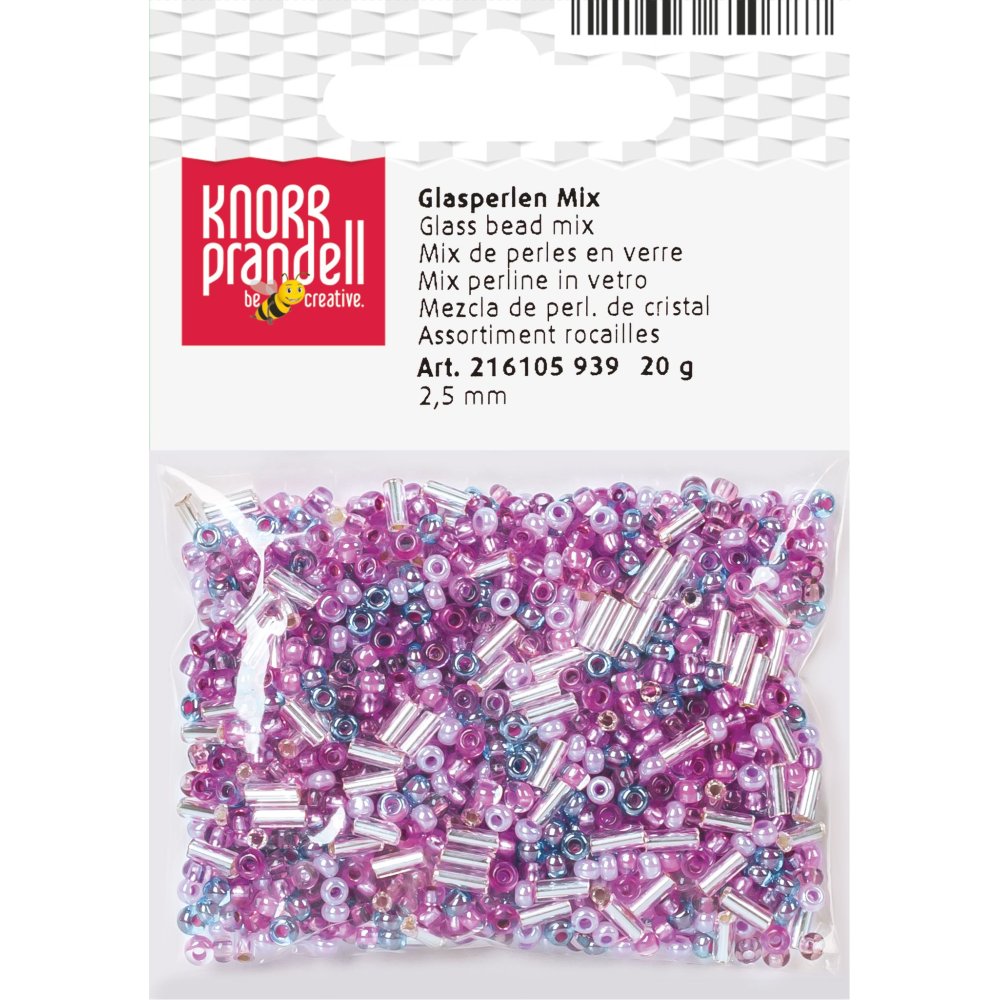 Rocailleperler 2,5 mm, 20 g, blandede farger - Blandinger av rocailleperler, Rocaillesperlor, Håndverk