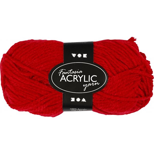 Fantasia Akrylgarn - röd - 50 g Fantasia Akrylgarn - röd - 50 g