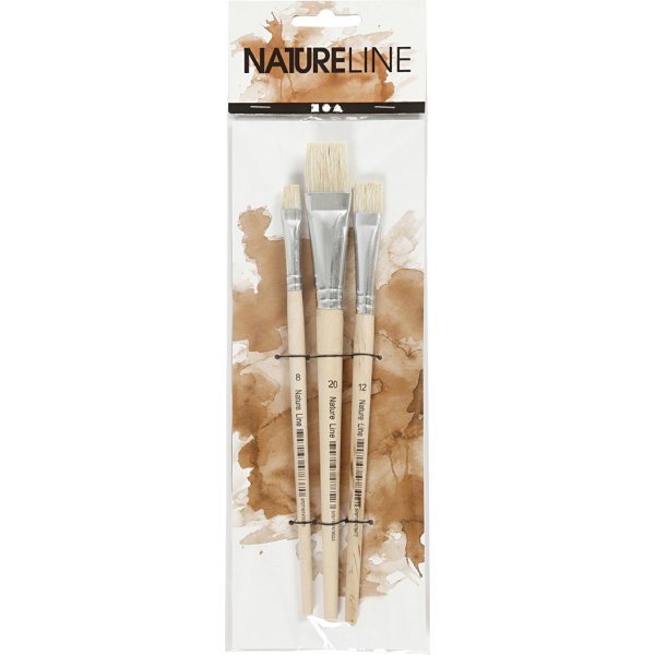 Natur Line Penslar - nr. 8+12+20 - platta - 3 st Natur Line Penslar - nr. 8+12+20 - platta - 3 st