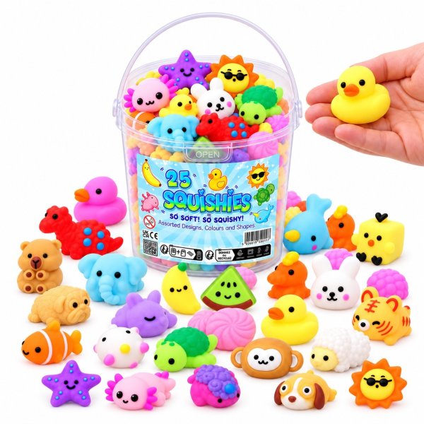 Mini-squishy - 25 st - Blandade motiv