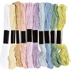 Broderitråd Merceriserad Bomull Pastellfärger 10×8 m Broderitråd Merceriserad Bomull Pastellfärger 10×8 m