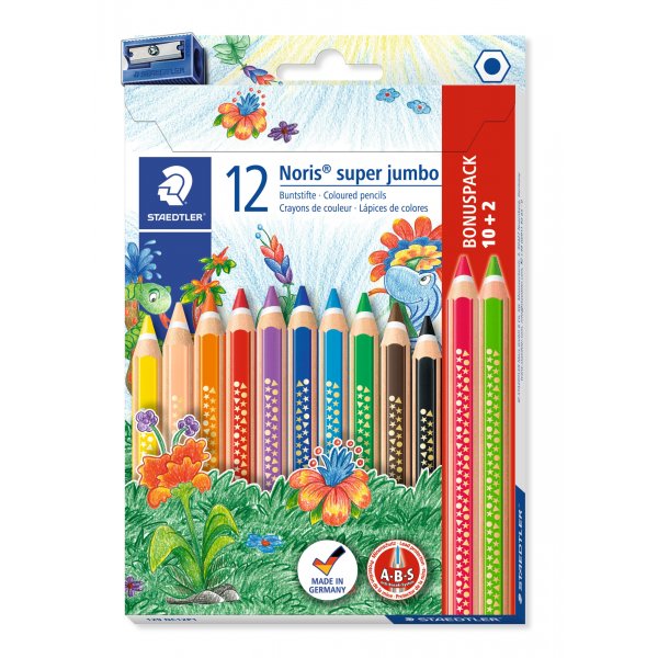Noris Super Jumbo Frgpennor - 12 pennor
