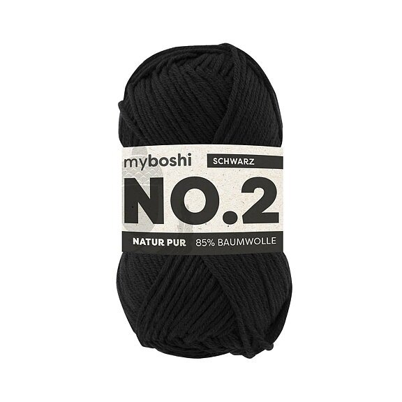 Myboshi No.2 - 50 g - Sort - Myboshi garn, Garn, Strikke, hækle, knytte og væve