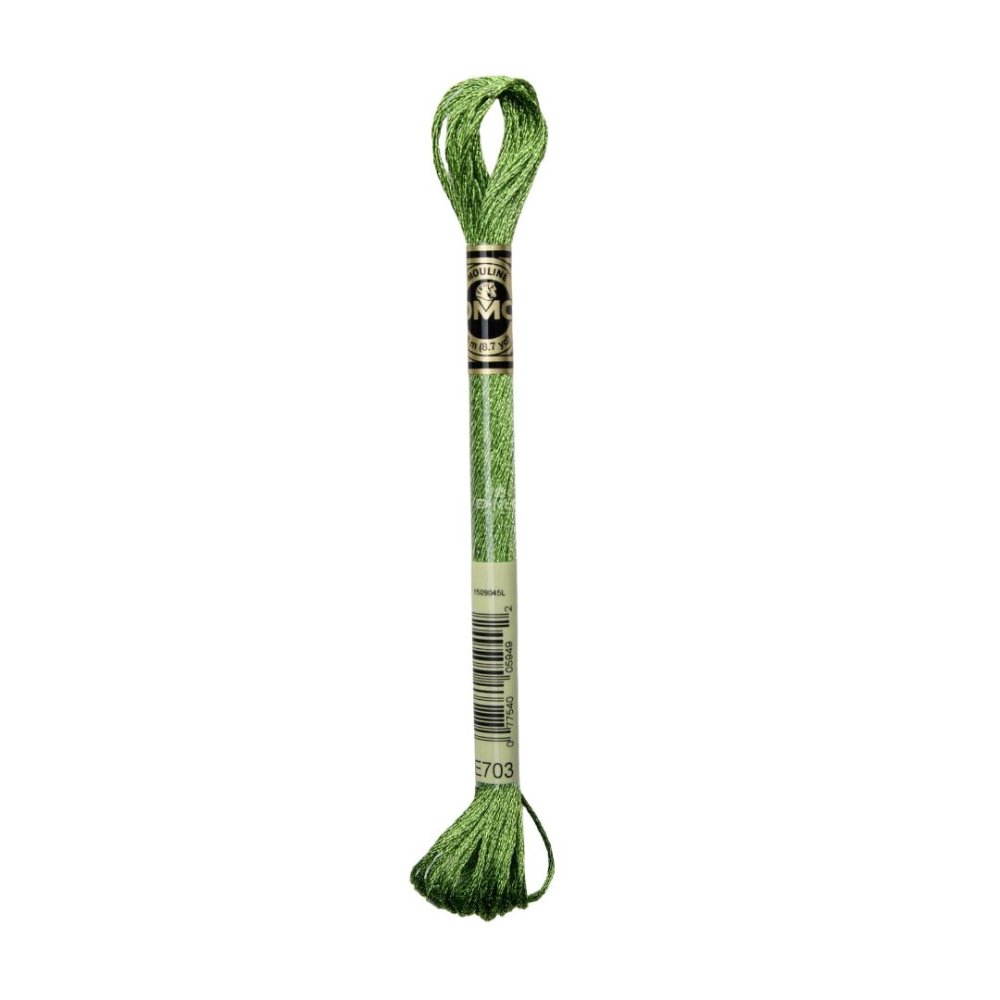 DMC Mouliné art. 317W Light Effects, E703 Metallic Spring Green - Moulinegarn, Garn, Sticka & virka