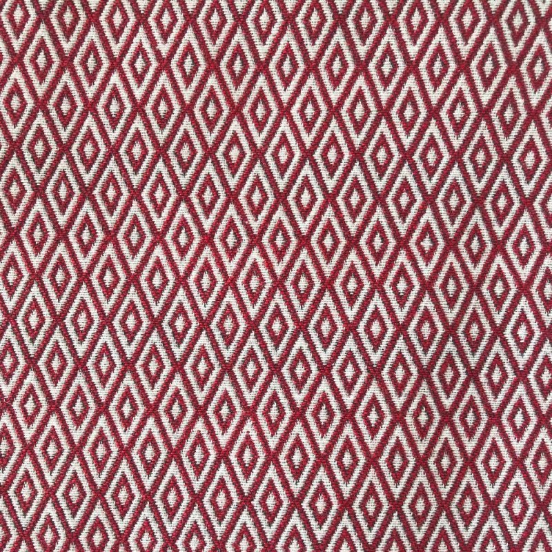 Goose Eye Jacquard - Rød - Møbelstoffer, Stof
