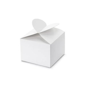 Gaveæsker med hjertelukning 6 x 5 x 6 cm hvide - 10-pak Gaveæsker med hjertelukning 6 x 5 x 6 cm hvide - 10-pak