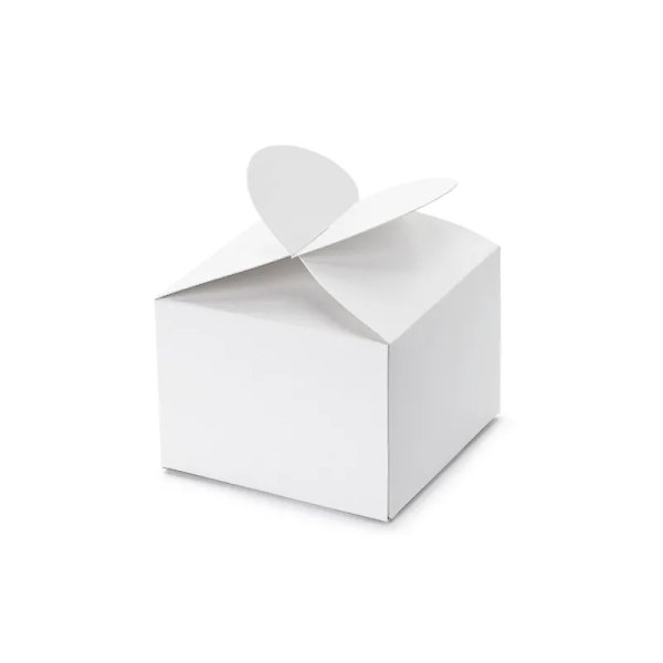 Gaveæsker med hjertelukning 6 x 5 x 6 cm hvide - 10-pak Gaveæsker med hjertelukning 6 x 5 x 6 cm hvide - 10-pak
