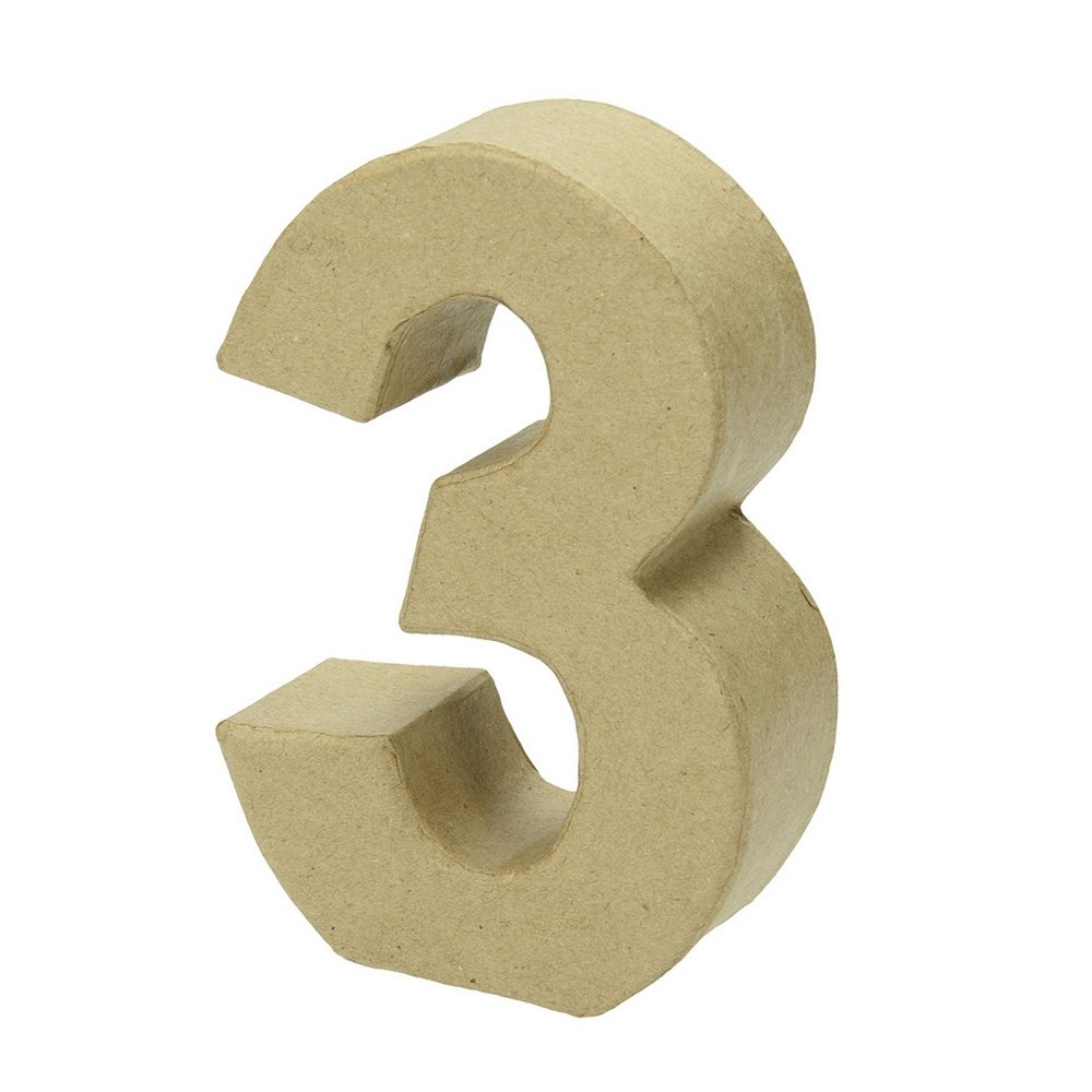 Antall H 10 x T 3 cm - 3 - Pappsiffer, Bokstaver og siffer, Pappartikler, Dekorstammer, Hobbymateriale, Håndverk