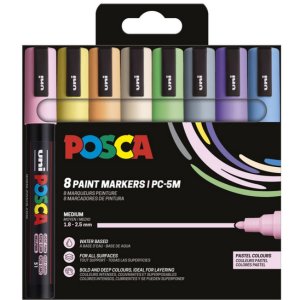 Poscaset PC-5M Pastelfarver - 8-pak Poscaset PC-5M Pastelfarver - 8-pak